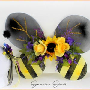 Bumble Bee Wings + Antenna Clips Costume Dress up